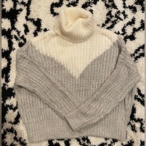 Gray and off white knit sweater